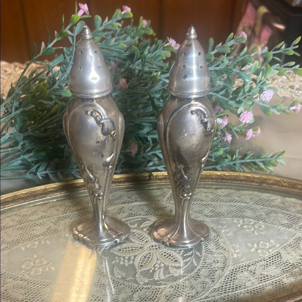 Vintage Silver Salt and Pepper Shakers